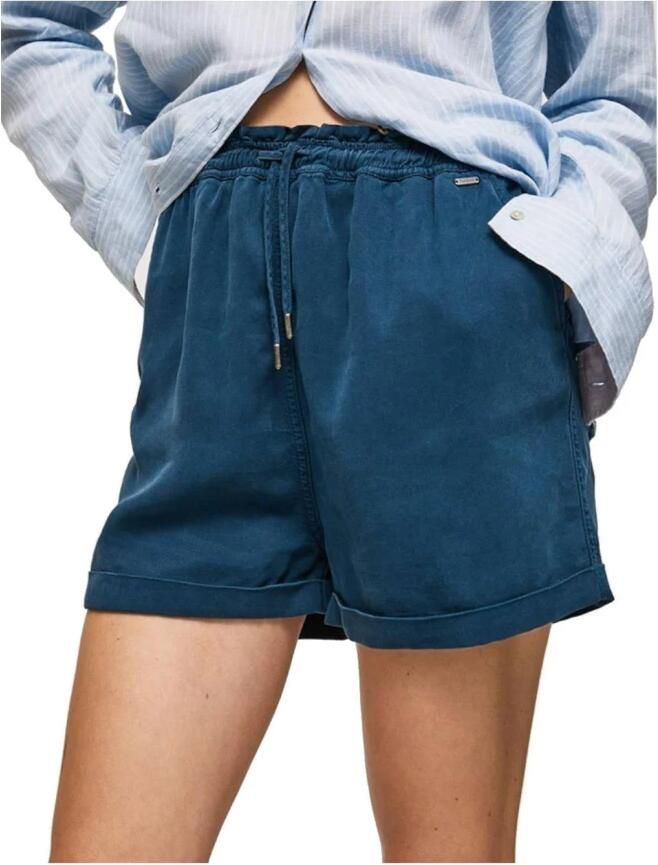 Pepe Jeans Blauwe korte broek voor vrouwen Blue Dames