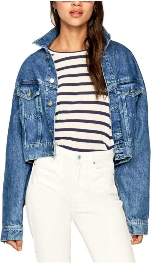 Pepe Jeans Crop Volt Chable Denim Jack Blue Dames - Foto 3