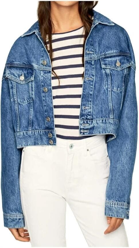 Pepe Jeans Crop Volt Chable Denim Jack Blue Dames - Foto 2