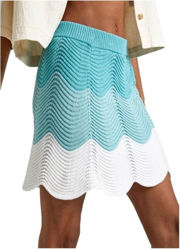 Pepe Jeans Elegante Gehaakte Rok Blue Dames - Foto 3