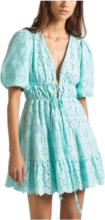 Pepe Jeans Elegante Mouwloze Bloemenjurk Blue Dames - Foto 3