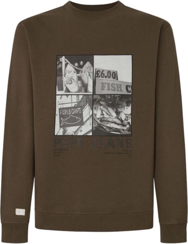 Pepe Jeans Fish&Chips Sweater Bruin Katoen Casual Brown Heren