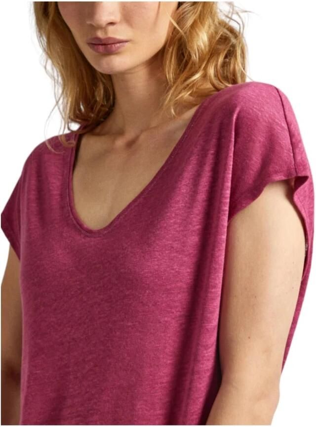 Pepe Jeans Fuchsia Lottie T-shirt Pink Dames