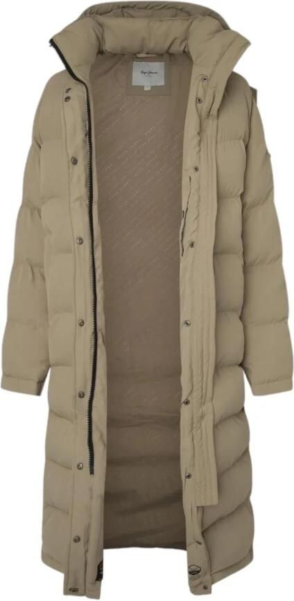 Pepe Jeans Gerecyclede Pufferjas met capuchon Beige Dames