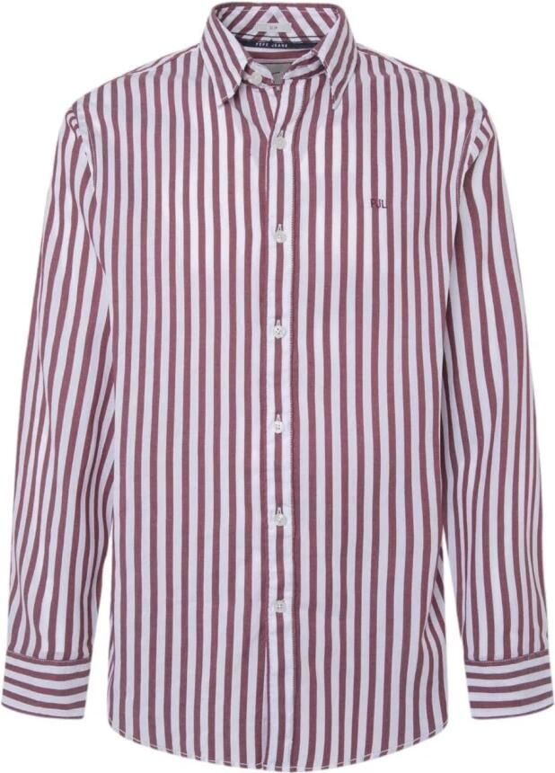 Pepe Jeans Gestreept overhemd met lange mouwen Red Heren