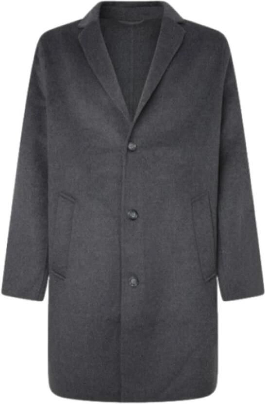 Pepe Jeans Grijze Wollen Jas Brighton Gray Heren