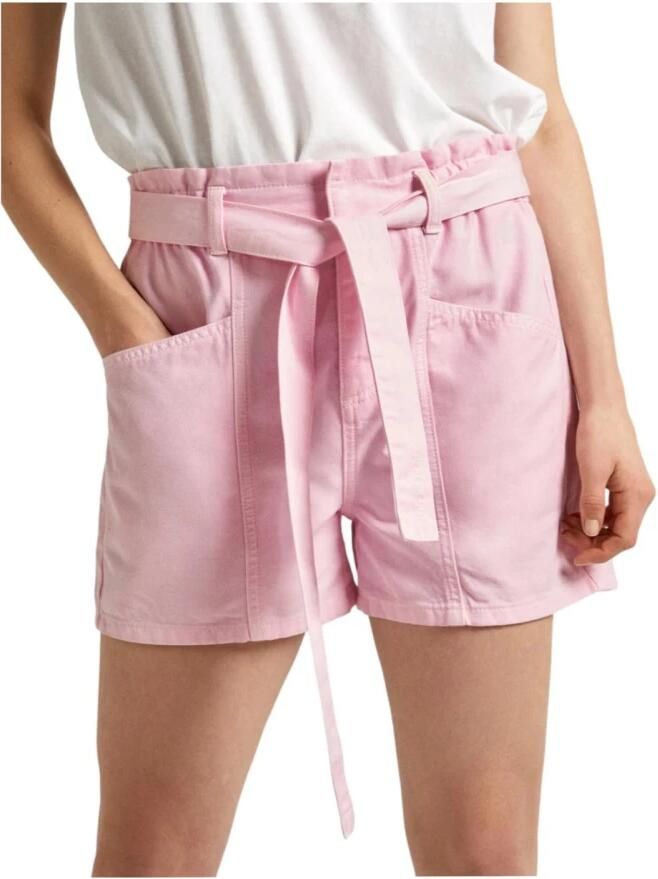 Pepe Jeans Hoge Taille Casual Shorts Pink Dames