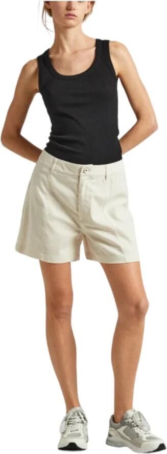 Pepe Jeans Hoge Taille Casual Shorts White Dames - Foto 2