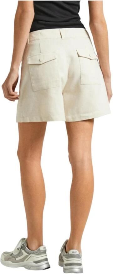 Pepe Jeans Hoge Taille Casual Shorts White Dames