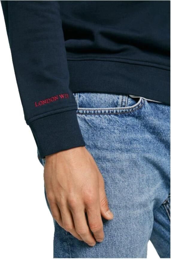 Pepe Jeans Klassieke Heren Sweatshirt met Geborduurd Logo Blue Heren