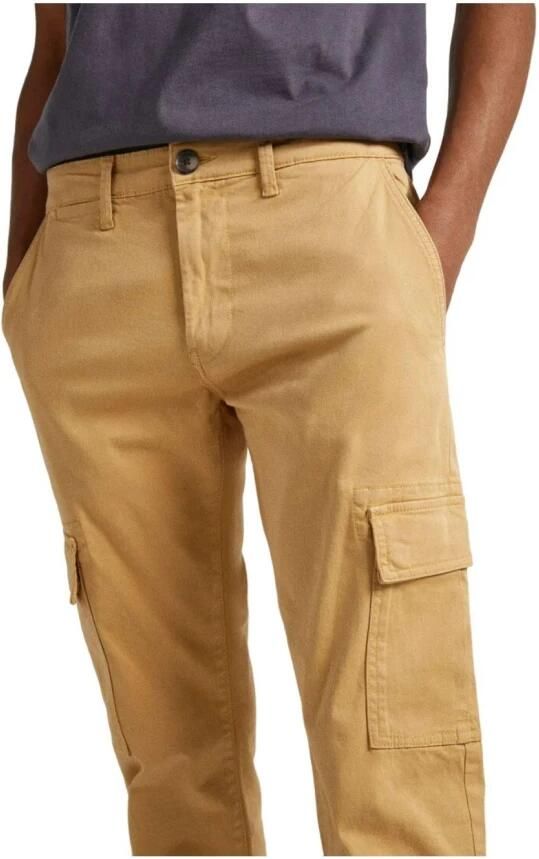 Pepe Jeans Leather Trousers Brown Heren