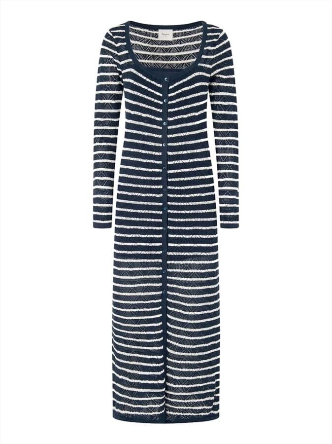 Pepe Jeans Maxi-jurk FRANCES DRESS van katoenbrei met linnen - Foto 2