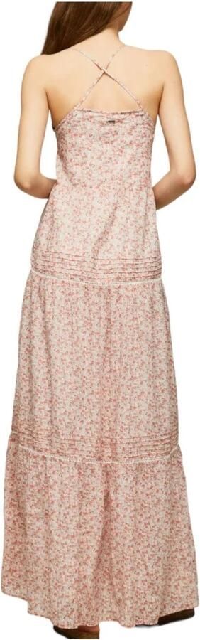 Pepe Jeans Bloemen Jurk met Vierkante Halslijn Pink Dames - Foto 3