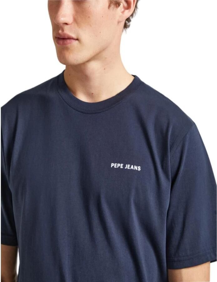 Pepe Jeans Minimalistisch Nautisch Design T-shirt Blue Heren