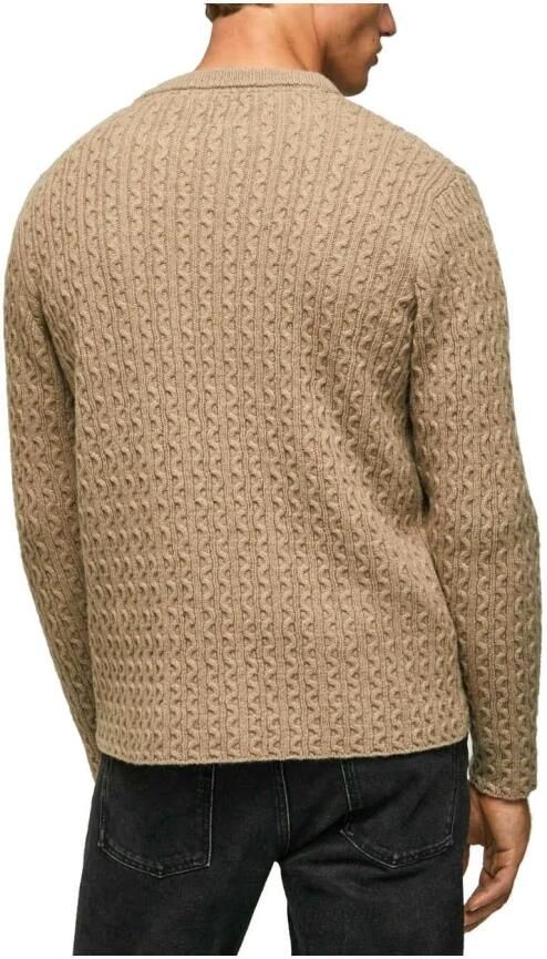 Pepe Jeans Eenvoudige Gebreide Trui met Decoratief Patroon Beige Heren - Foto 6
