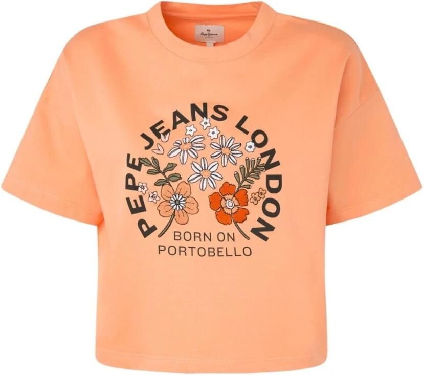 Pepe Jeans Oranje Ofra T-shirt met Front Print Orange Dames - Foto 3