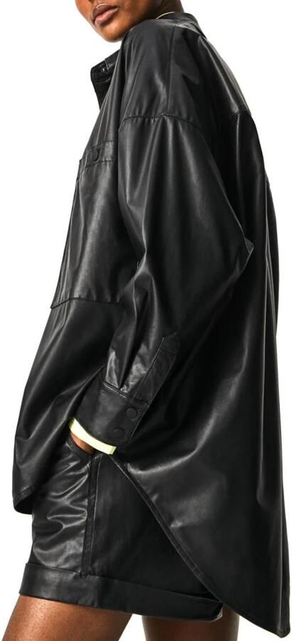 Pepe Jeans Blouse met lange mouwen Carla van glanzende pu kwaliteit met opgestikte borstzakken - Foto 2