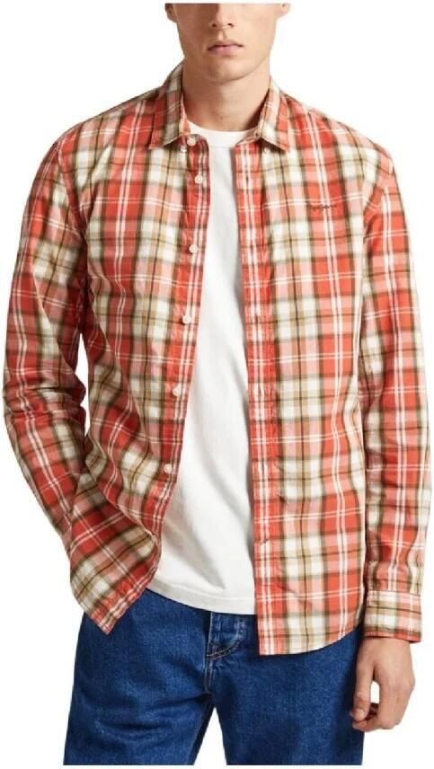 Pepe Jeans Peterson Overhemd Hoogwaardig katoen veelzijdig ontwerp Orange Heren - Foto 3