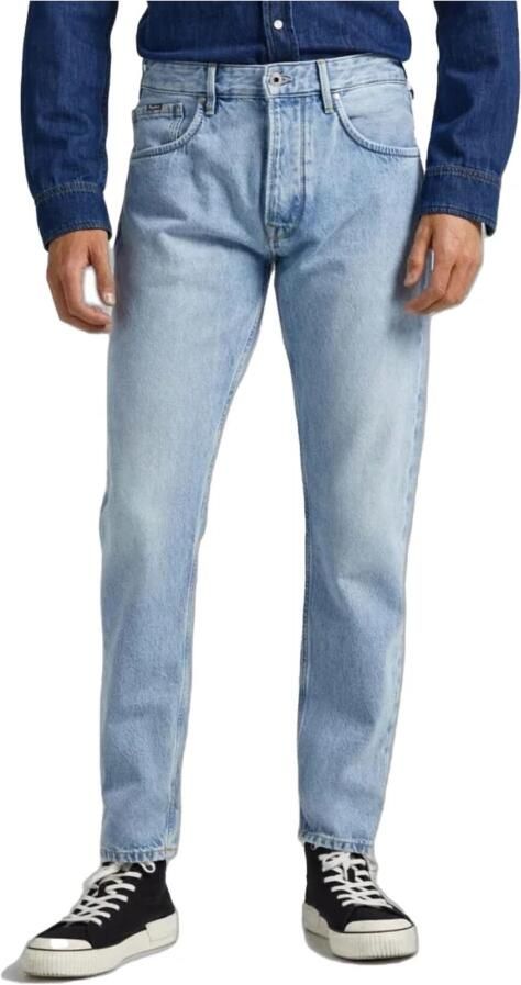 Pepe Jeans Reguliere Denim Jeans Blauw Patched Blue Heren