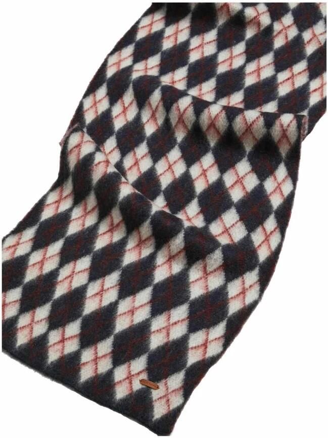Pepe Jeans Sjaal met Diamantpatroon in Wit Rood en Marineblauw Multicolor Dames - Foto 2