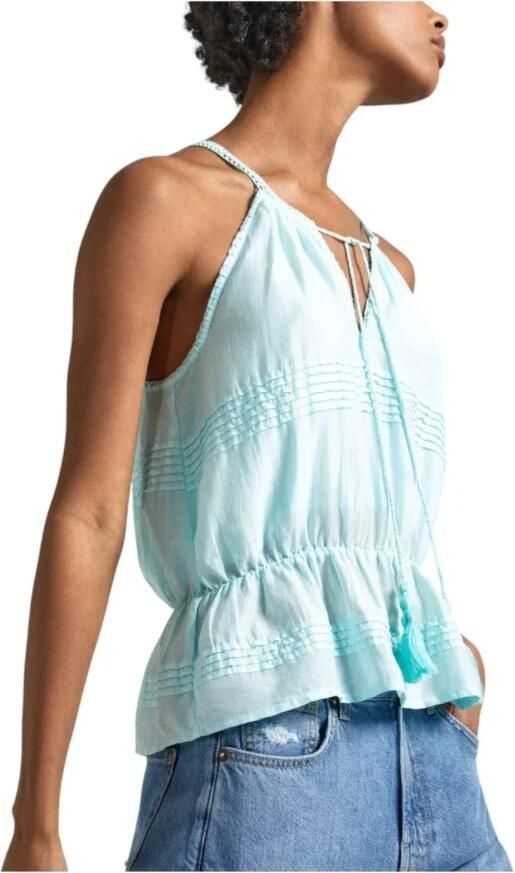 Pepe Jeans Sleeveless Tops Blue Dames