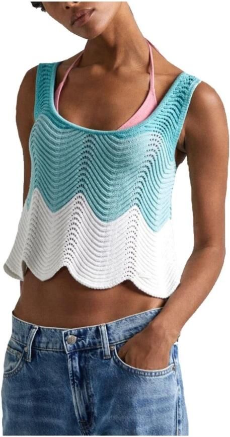 Pepe Jeans Gebreide top GALEA met schulpzoom - Foto 3