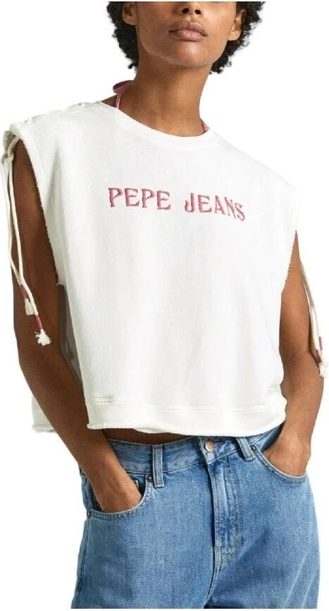 Pepe Jeans T-shirt met Grafische Print en Korte Mouwen White Dames - Foto 3