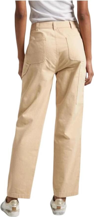 Pepe Jeans Werkbroek met Patch Details Beige Dames - Foto 2
