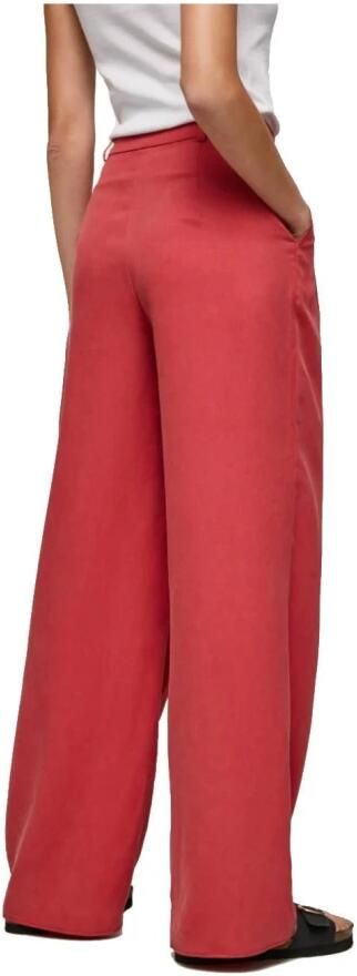 Pepe Jeans Koraalrode effen broek voor dames Red Dames