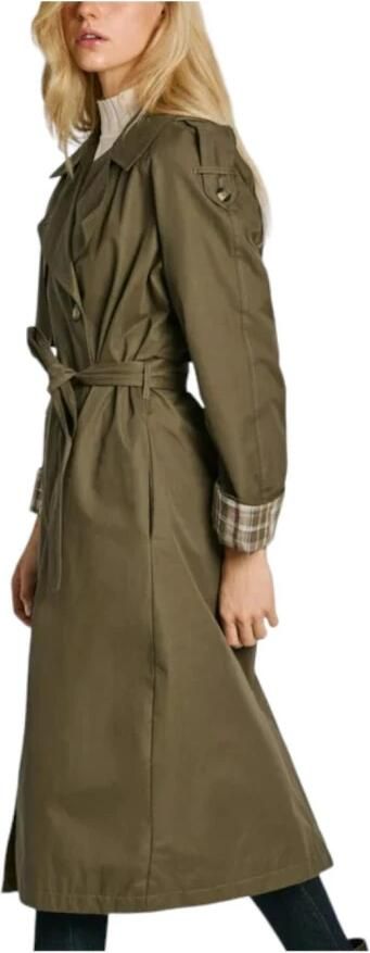 Pepe Jeans Witte Trenchcoat Elegante Functionele Stijl Green Dames - Foto 2