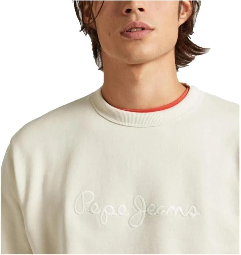 Pepe Jeans Zachte katoenen sweatshirt met opvallend logo Beige Heren
