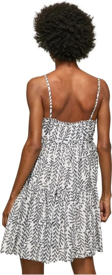 Pepe Jeans Blauwe Print Vierkante Hals Jurk Blue Dames - Foto 5