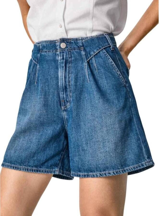 Pepe Jeans Shorts Stella past zich aan voor vrouwen Blauw Dames