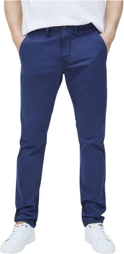 Pepe Jeans Slim-fit Trousers Blauw Heren