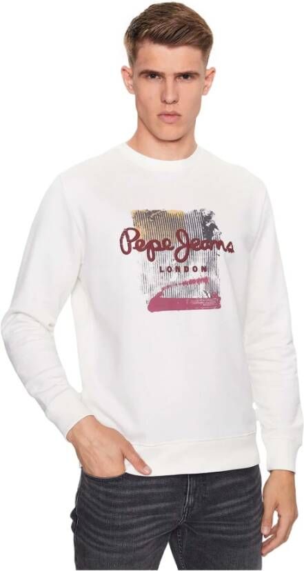 Pepe Jeans Sweatshirt Melbourne Sweat Hoodie White Heren