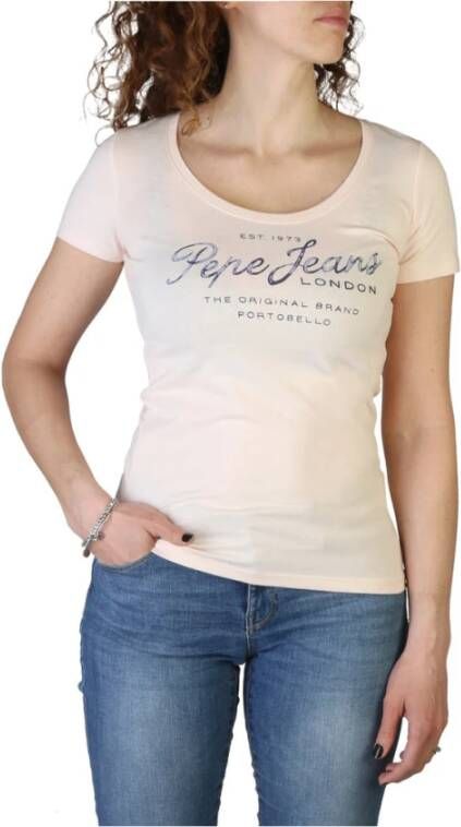 Pepe Jeans T-shirt baia_pl505123 Roze Dames