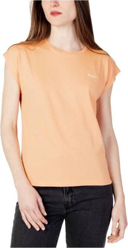 Pepe Jeans Oranje T-shirt voor vrouwen Orange Dames