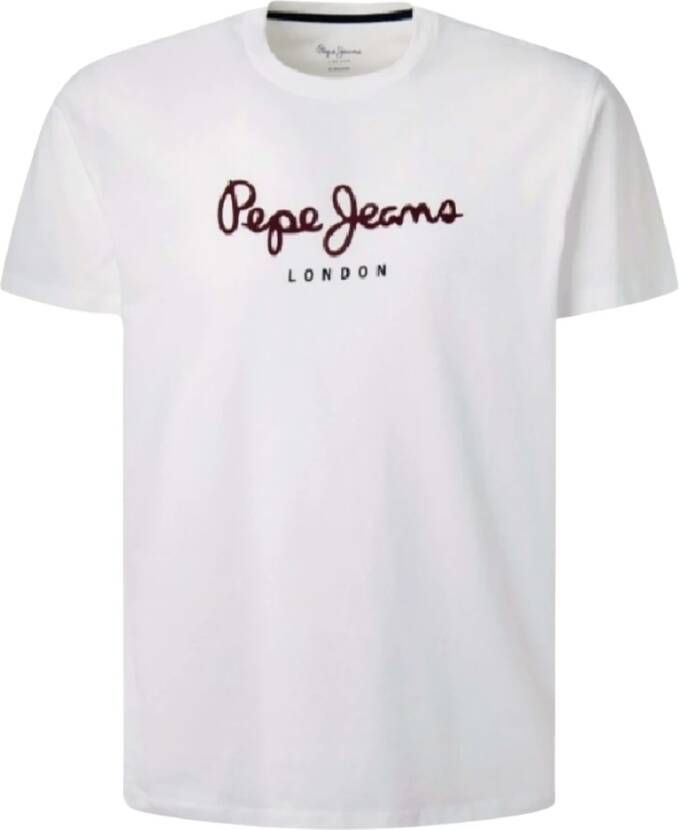 Pepe Jeans Casual Heren T-shirt Eggo Pm508208 White Heren