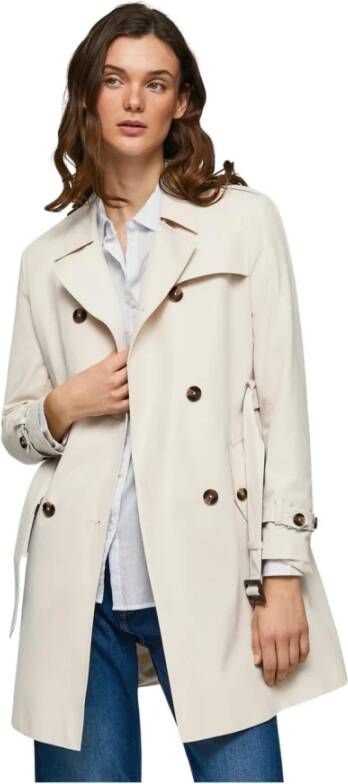 Pepe Jeans Trench Coats Beige Dames