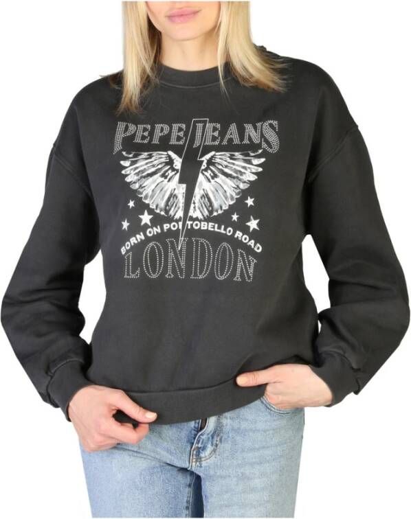 Pepe Jeans Sweatshirt met logo-applicaties Black Dames