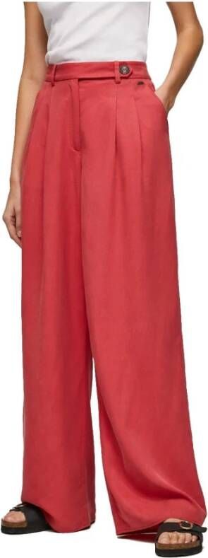 Pepe Jeans Wide Trousers Roze Dames