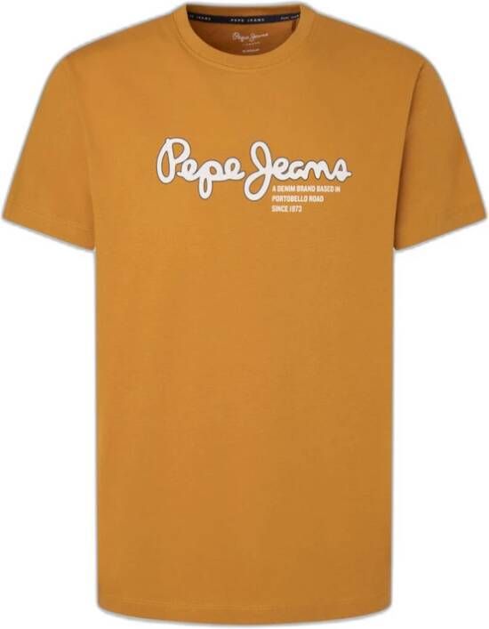 Pepe Jeans Wido T-shirt Stijlvol en Trendy Brown Heren