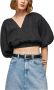 Pepe Jeans Zwart V-hals T-shirt Vrouwen Lente Zomer Black Dames - Thumbnail 1