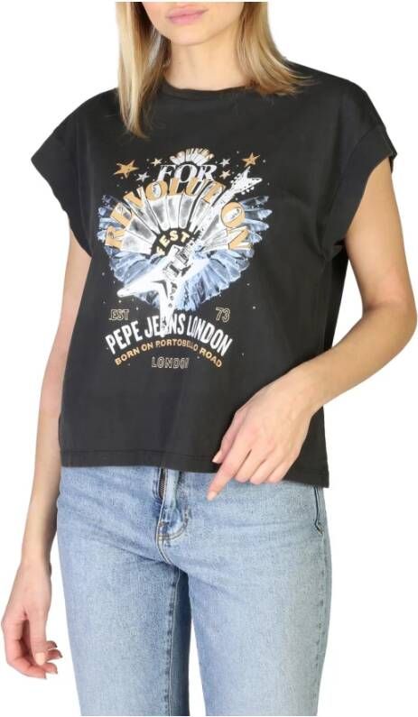 Pepe Jeans Shirt met korte mouwen CAROLINE met stoere frontprint en merkopschrift in een cool design