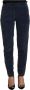 PESERICO Blue Mid Waist Cotton Stretch Tapered Pants Blauw Dames - Thumbnail 1