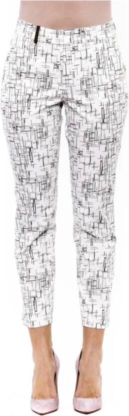 PESERICO Groene Katoenen Slim Fit Capribroek Green Dames