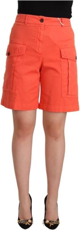 PESERICO Cargo Shorts met hoge taille Oranje 100% Katoen Oranje Dames