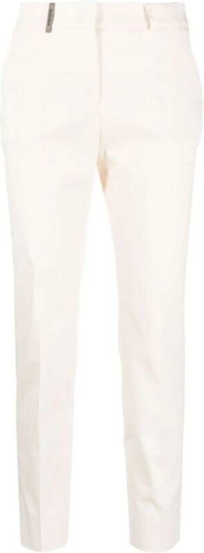PESERICO Cropped Trousers Beige Dames
