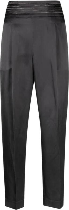 PESERICO Cropped Trousers Zwart Dames