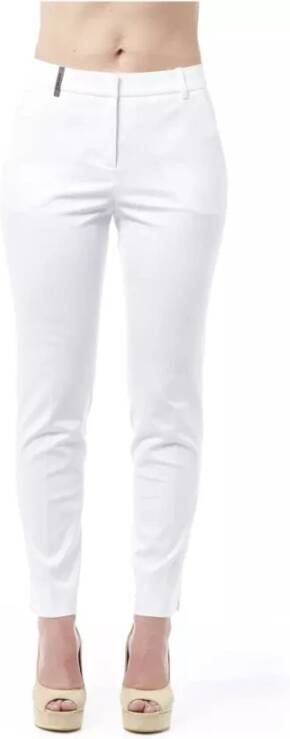 PESERICO Hoge taille katoenen jeans en broeken White Dames